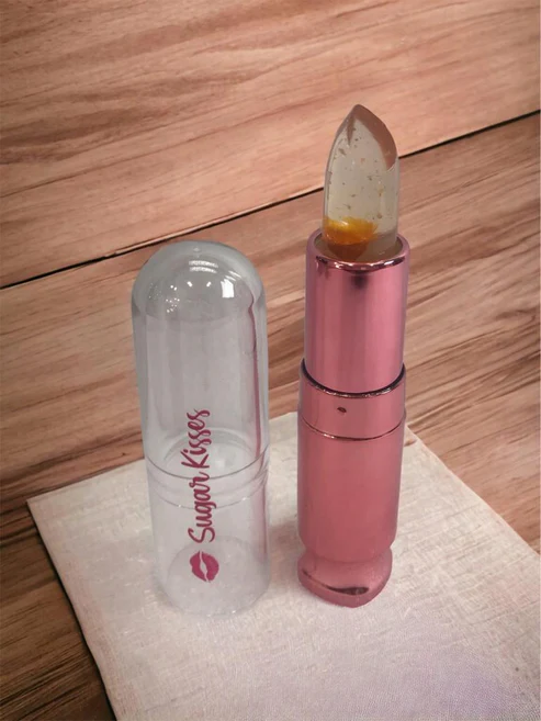 Color changing clear matte lipstick with flower